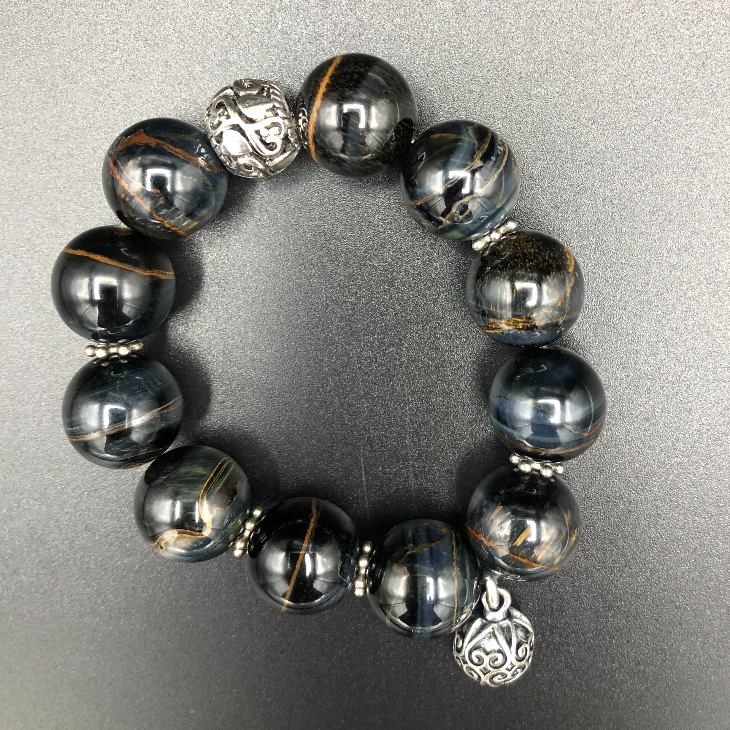 Blue Tiger's Eye Charm Bracelet
